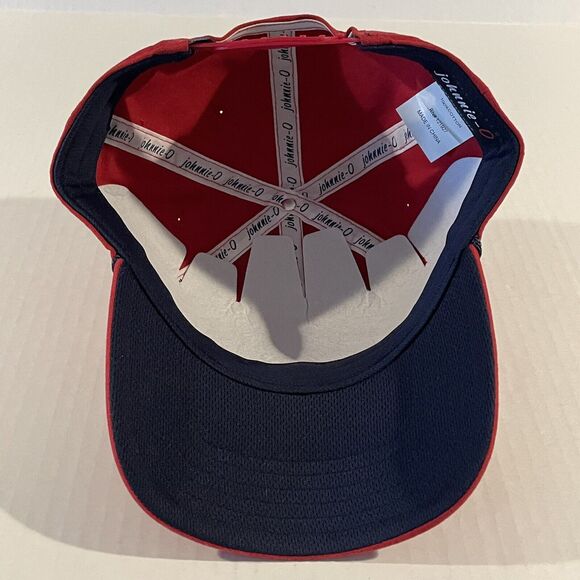 Johnnie-O Hat Cap Snap Back Adult Beach Golf Surf Red Patch Rope Adjustable Hat - Picture 10 of 13
